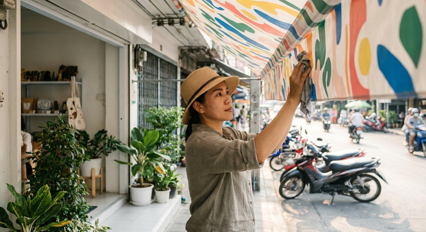 5 วิธีดูแลป้ายไวนิลหน้าร้าน ให้สีสดทนแดดทนฝน ใช้งานนาน - vinyl-banner-maintenance-tips