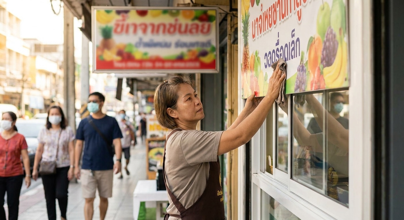 วิธีดูแลป้ายไวนิลหน้าร้านให้สีสด ทนแดด ใช้นานหลักปี - vinyl-banner-maintenance-tips