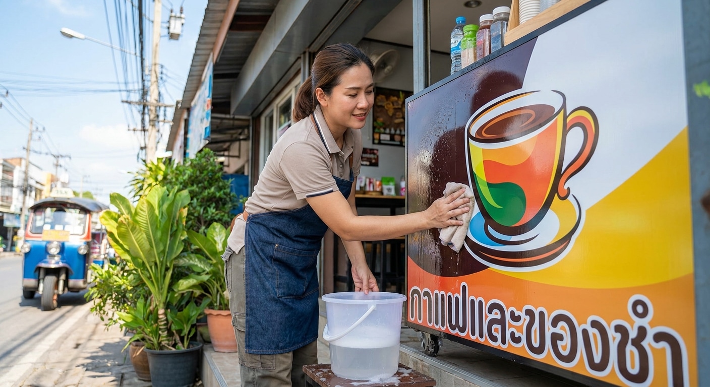 วิธีดูแลป้ายไวนิลหน้าร้านให้สีสด ทนแดดฝน ยืดอายุใช้งาน - vinyl-banner-maintenance-tips