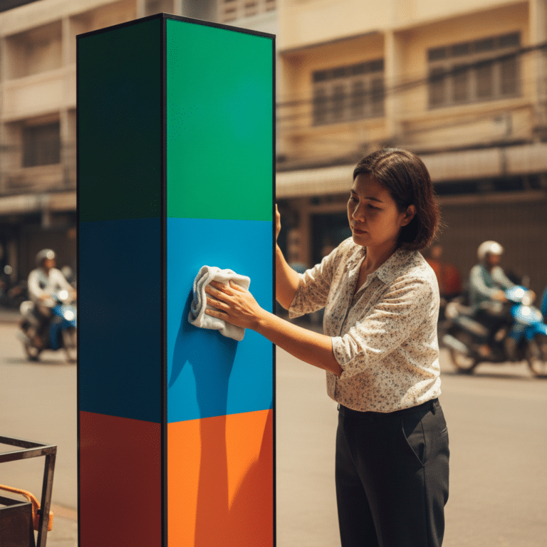 วิธีดูแลป้ายไวนิลและป้ายหน้าร้านให้สีสด ทนแดด ไม่ซีดไว