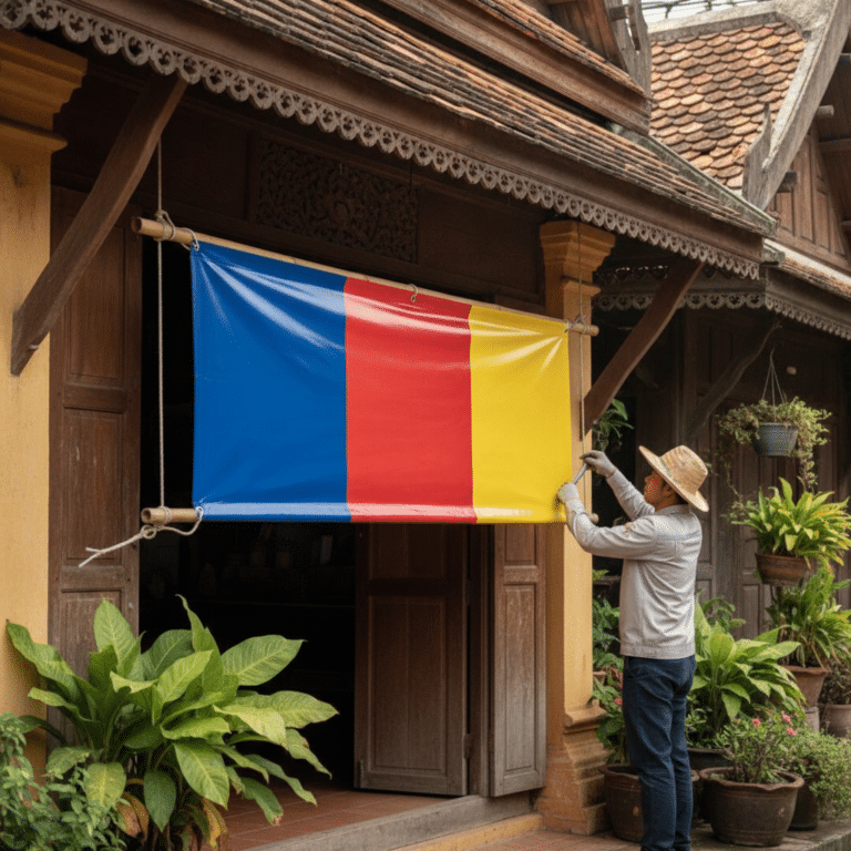 ติดป้ายไวนิลหน้าร้านอย่างไรให้ทนแดดทนฝน สีไม่ซีดไว