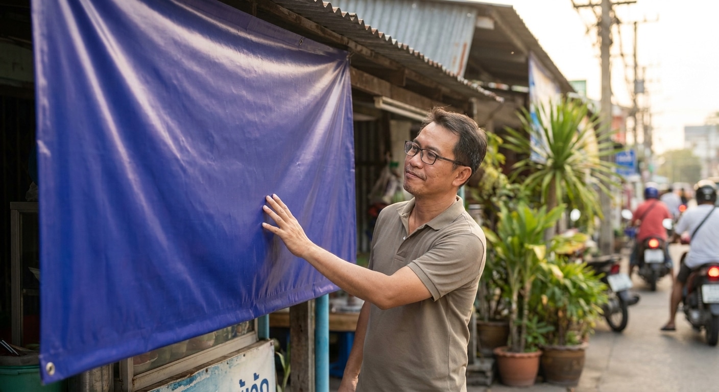 ติดป้ายไวนิลหน้าร้านอย่างไรให้ทนแดดทนฝน สีไม่ซีดไว - vinyl-banner-outdoor-maintenance-tips