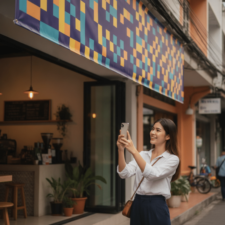กลยุทธ์ป้ายไวนิลติด QR Code ดึงลูกค้าออนไลน์เข้าร้าน SME