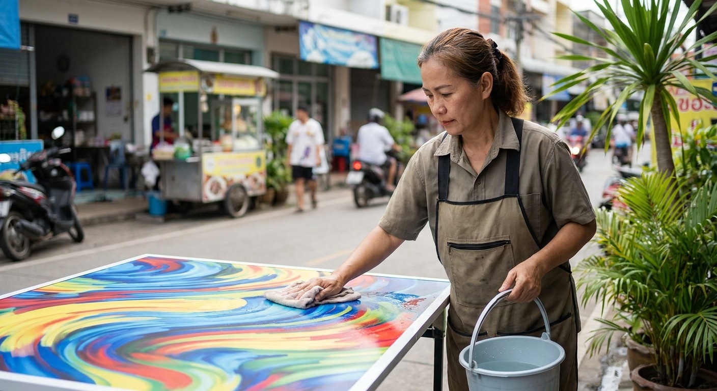 วิธีดูแลป้ายไวนิลหน้าร้านให้สีสด ทนแดดฝน ใช้งานได้นาน - vinyl-sign-maintenance-tips